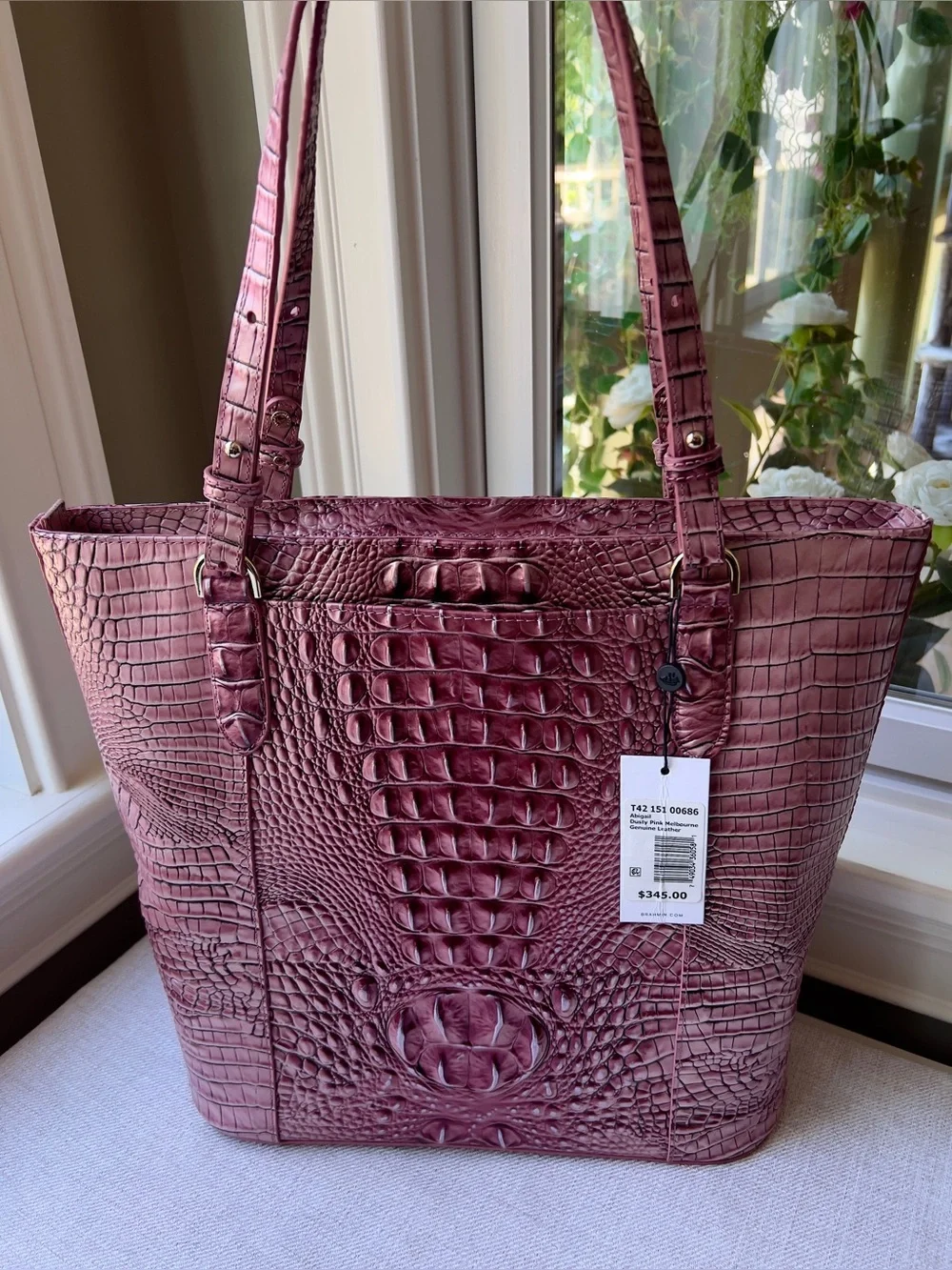 NWT Brahmin Leather Abigail Tote Bag, BCA Dusty Pink